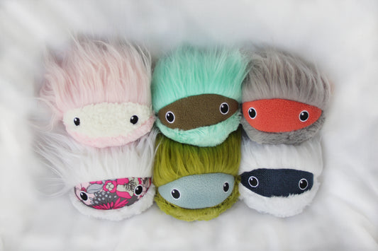 Set of 6 Mini Mimbles -- 3.5" plush, washable therapy tools for immediate laughter, connection, calm, comfort, & emotional regulation