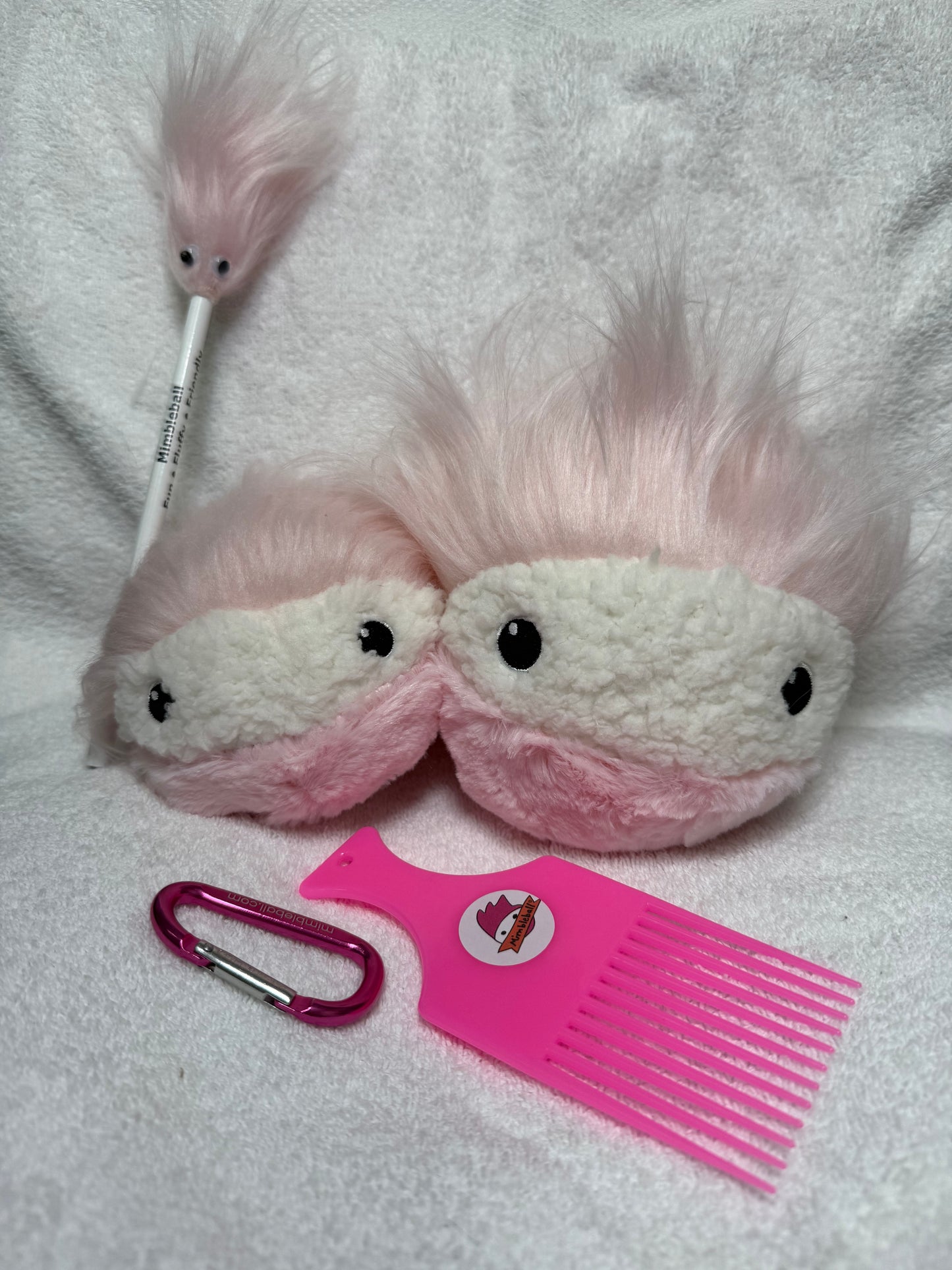 Mini Thimble 3.5" Pretty in Pink Mimbleball: plush, washable therapy tool for immediate laughter, connection, calm, comfort, & emotional regulation